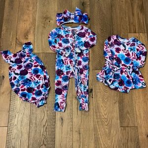 UC Gigi and Max Footie,Headband,LS Tutu, Onesie